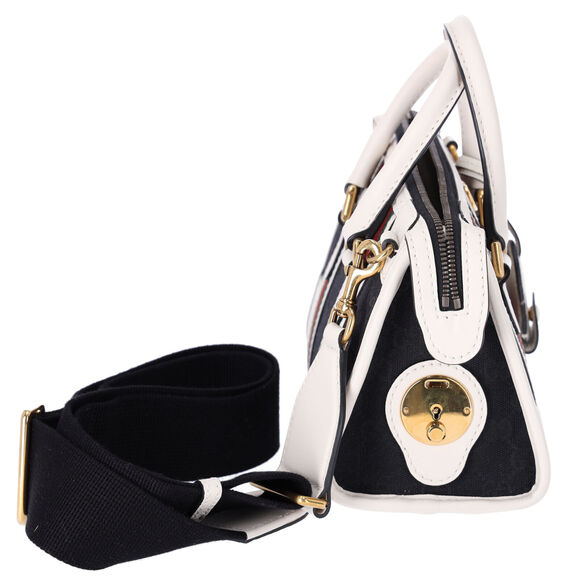 GUCCI Ophidia Mini Top Handle Handbag 715771 Denim Black White Multi - Picture 5 of 7